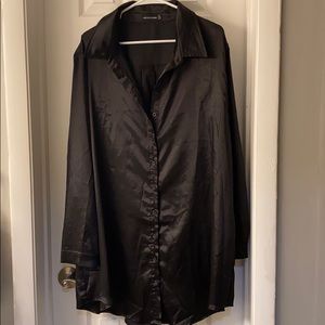 Satin button down dress